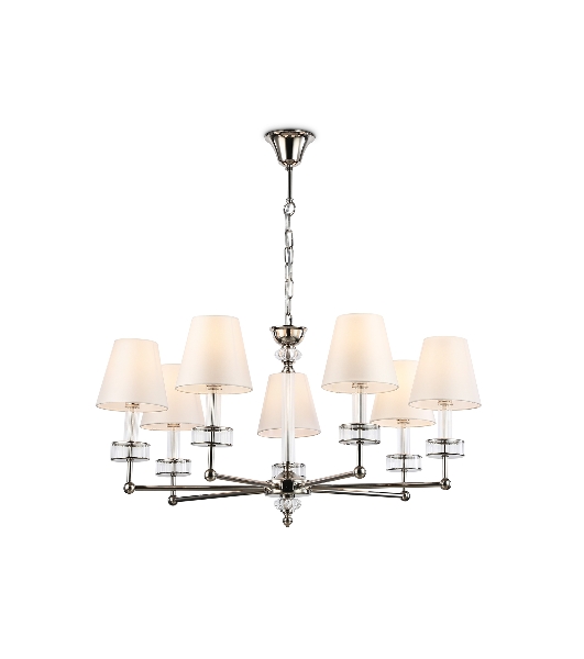 Люстра Ambrella light LH71003/7 BN/WH никель/белый E14*7 max 40W D820*1130