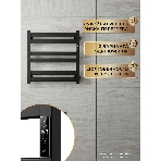 Полотенцесушитель дизайнерский электрический BAU Elite Black 53х52, подключение справа, черный матов, фото11