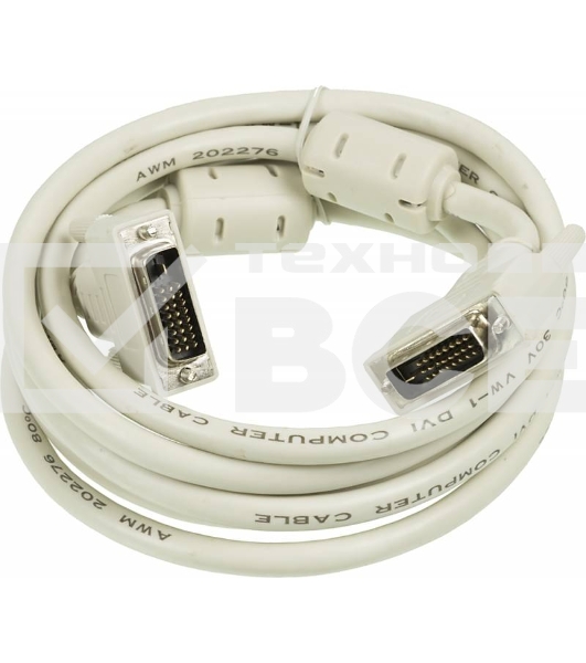Кабель DVI Ningbo DVI-D(m) dual link/DVI-D(m) dual link 3м феррит.кольца (RD-DVI-3-BR)