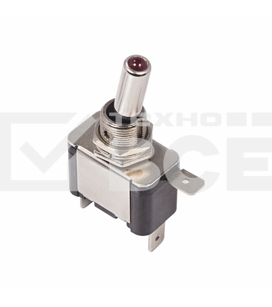 Тумблер 12V 25А (3c) ON-OFF однополюсныйс красной LED подсветкойRexant