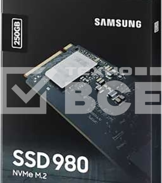 Накопитель SSD Samsung 980, 250GB, PCIe 3.0 x4, M.2 2280, NVMe, R/W 2900/1300