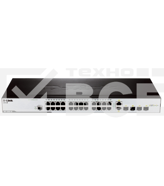 Управляемый коммутатор 2 уровня D-Link DES-3200-28/C1A с 24 портами 10/100BASE-T + 2 комбо-портами 1000Base-T/SFP