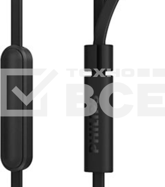 Гарнитура вкладыши Philips TAE1105BK/00 1.2м черный проводные в ушной раковине