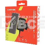 Универсальный магнитный автомобильный держатель с беспроводной зарядкой Car holder and wireless charger MegaFix, C-15, 15W, Input: USB-C: 5V/2A, 9V/3A; Output: 5W, 7.5W, 10W, 15W;89*65*12mm,0.195kg,black, фото 1