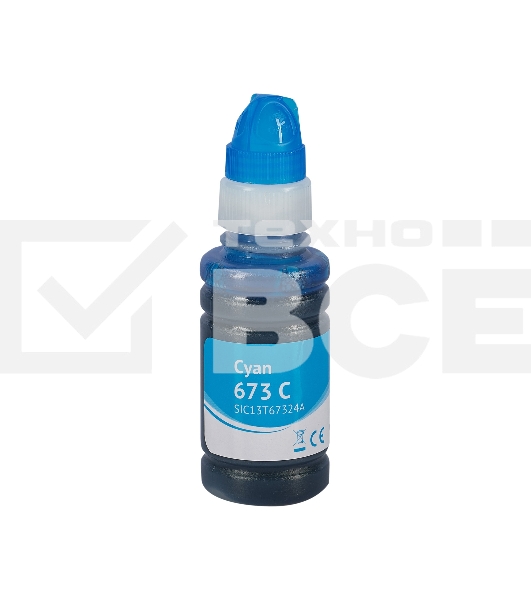 Контейнер с чернилами Sakura C13T67324A (673 C) для Epson, голубой, 5400 к., 70 мл.