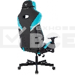 Кресло игровое Knight Thunder 5X черный/голубой эко.кожа крестов. металл, фото6