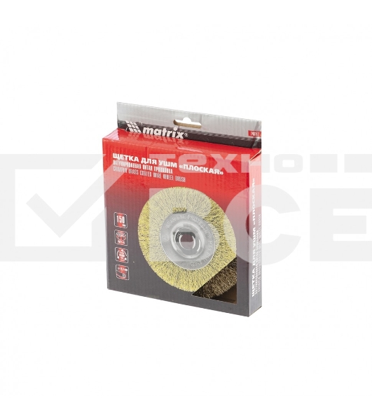 Щетка Matrix для УШМ, 150 мм, М14, плоская, латунированная витая проволока