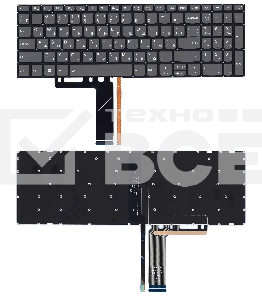 Клавиатура для ноутбука Lenovo IdeaPad 320-15ABR 520-15IKB черная с подсветкой