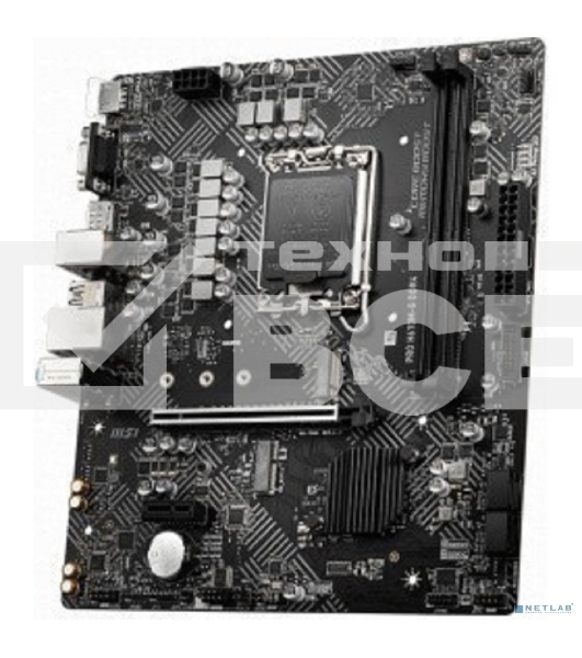 Материнская плата MSI PRO H610M-G DDR4, LGA 1700, Intel H610, 2xDDR4, 4xSATA, 1xM.2, 1xPCIe 4.0 x16, 1xPCIe 3.0 x1, 1xHDMI, 1xDP, 1xVGA, 1xRJ45 1Gb, 2xUSB-A 3.2 Gen 1, 4xUSB-A 2.0, 3x3.5мм, 7.1, mATX
