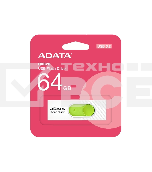 Флеш диск 64GB USB 3.2 Gen1 AUV320-64G-RWHGN White/Green