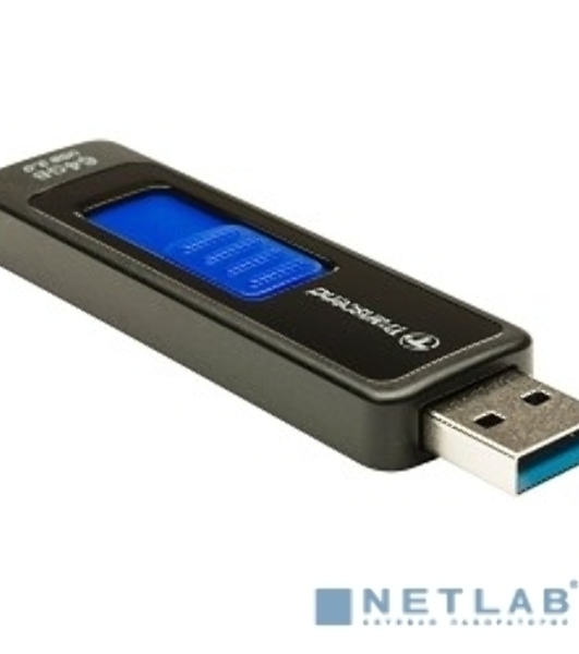 Флешка USB Transcend JetFlash 760 (TS64GJF760), 64Gb, USB 3.0, R/W 130/40, черный/синий