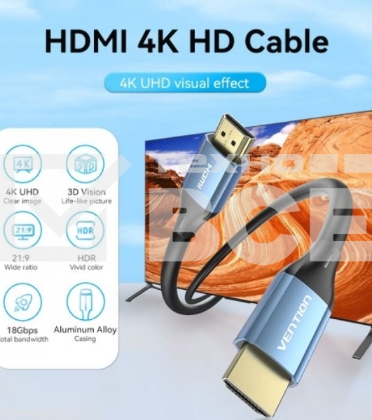 Кабель Vention HDMI High speed v2.0 with Ethernet 19M/19M - 8м