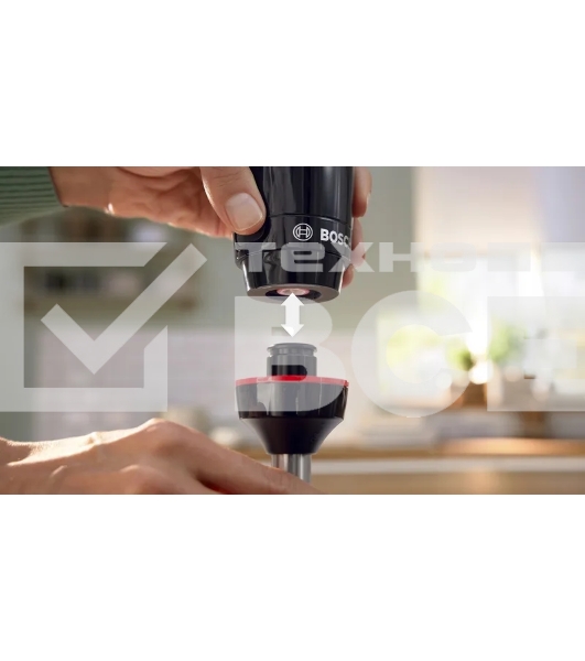 Блендер Bosch MSM4B623, погружной, мощность 1000 Вт, механическое управление, 5 насадок, цвет черный