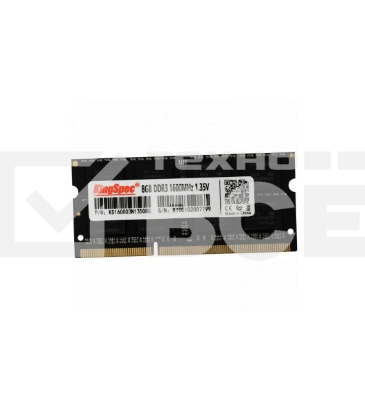 Оперативная память KingSpec, DDR3L, 8GB (1x8 GB), 1600 MHz, CL11, SO-DIMM