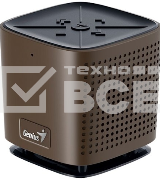 Портативная акустика Bluetooth колонка Genius SP-925BT (Кол-во каналов 2.1., мощность 10 Вт, Bluetooth v4.0, USB, время работы 8 ч) Цвет коричневый