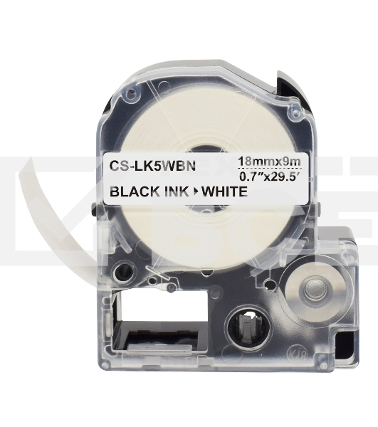Картридж ленточный Cactus CS-LK5WBN черный шрифт, белый фон (18 мм, 9 м) для Epson LW300/LW400/LW700/LW600P/LW1000P