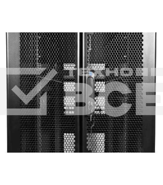 Шкаф серверный ПРОФ напольный 48U (600x1000) дверь перфор., задние двойные перфор., черный, в сборе (ШТК-СП-48.6.10-48АА-9005) (1 коробка)