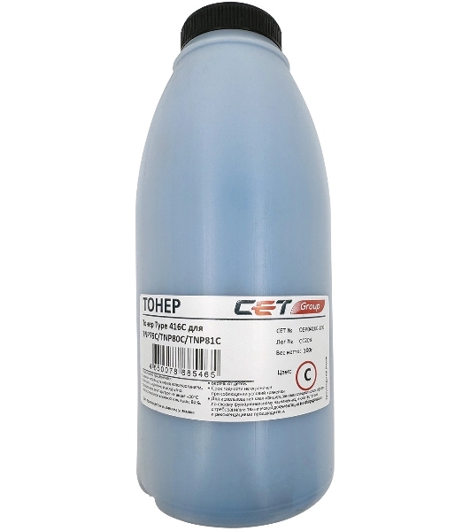 Тонер CET Type 416C TNP79C, TNP80C, TNP81C для Konica Minolta Bizhub C3320i/C3350i (Japan) Cyan, 100г/бут, OSP0416C-100