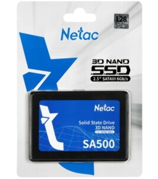 Накопитель SSD Netac SA500, 128Gb, SATA III, 2.5', R/W 500/400