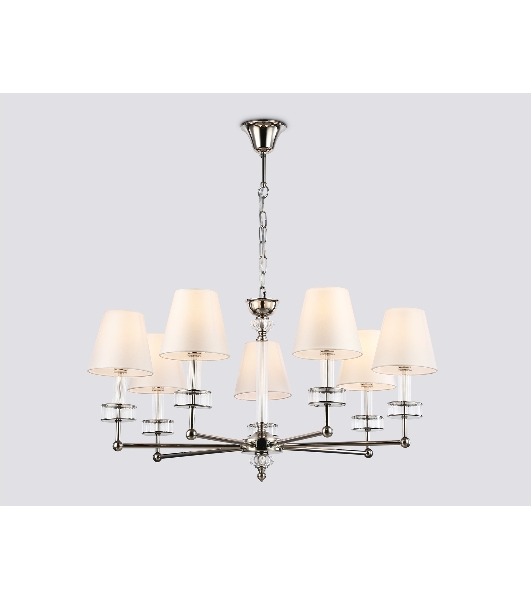 Люстра Ambrella light LH71003/7 BN/WH никель/белый E14*7 max 40W D820*1130