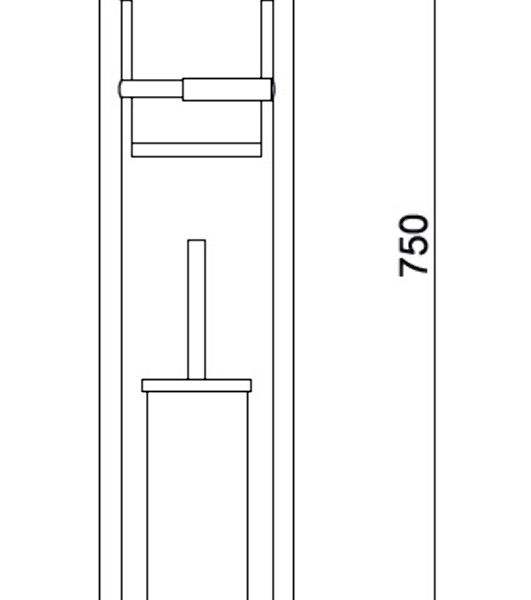 Напольный ершик Potato с держателем для туалетной бумаги P324-6, черный