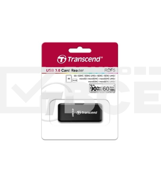 Кард-ридер Transcend RDF5/черный/microSD/microSDHC/microSDXC/SD/USB 3.0/пластик
