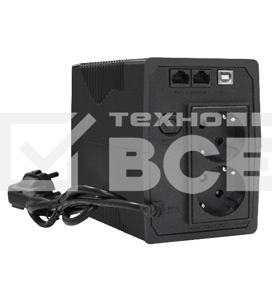 Источник бесперебойного питания ExeGate Power Smart ULB-1000.LCD.AVR.2SH.RJ.USB <1000VA/550W, LCD, AVR, 2*Schuko,RJ45/11,USB, Black>