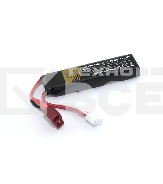 Портативный аккумулятор Li-Pol 7.4v 451865 1800mAh T-plug
