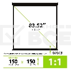 Экран Cactus 150x150см Wallscreen CS-PSW-150X150-BK 1:1 настенно-потолочный рулонный черный, фото5