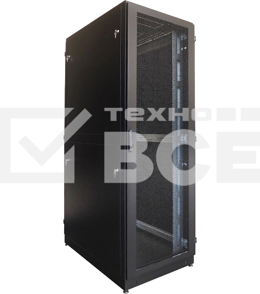 Шкаф серверный напольный 42U (800  1000) двойные перфорированные двери 2 шт., цвет черный