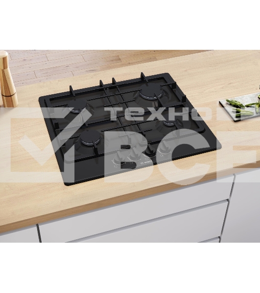 Газовая варочная панель Bosch PGP6B6K90R черный