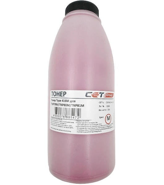 Тонер CET Type 416M TNP79M, TNP80M, TNP81M для Konica Minolta Bizhub C3320i/C3350i (Japan) Magenta, 130г/бут, OSP0416M-130