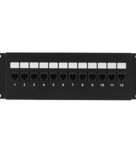 Патч-панель Lanmaster LAN-PPF12U5E/W 19' 1U 12xRJ45 кат.5e UTP
