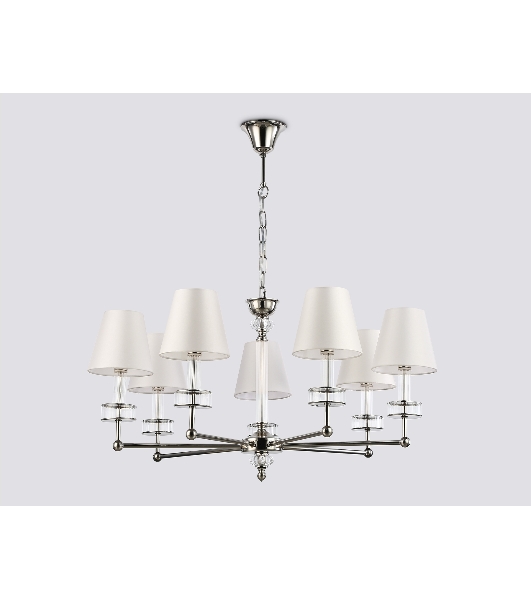 Люстра Ambrella light LH71003/7 BN/WH никель/белый E14*7 max 40W D820*1130