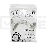 Кабель USB 2.0 Pro Cablexpert CCF-USB2-AMBM-TR-6, AM/BM, 1,8м, экран, феррит.кольца, прозрачный, пакет, фото3
