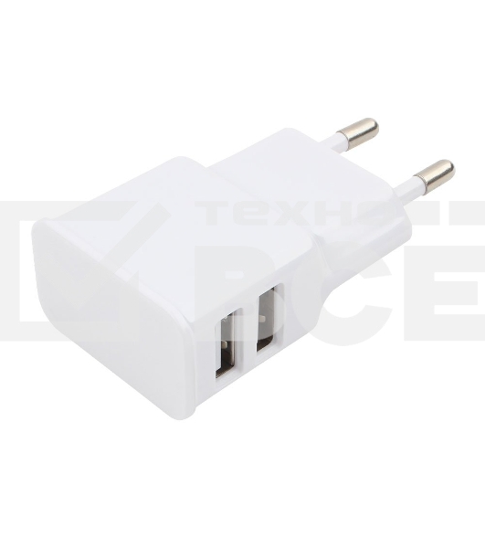Адаптер питания Cablexpert MP3A-PC-11 100/220V - 5V USB 2 порта, 2.1A, белый