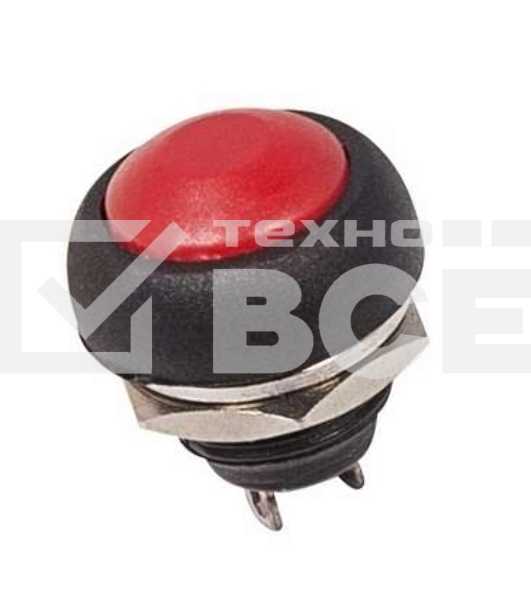 Выключатель-кнопка  250V 1А (2с) OFF-(ON)  Б/Фикс  красная  Micro  Rexant