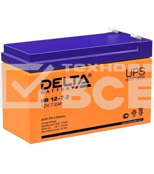 Батарея Delta HR 12-7.2 (12V, 7.2Ah)