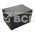 Шкаф коммутационный WRline (WR-TW-0966-GP-RAL9004) настенный 9U 600x600мм пер.дв.стекл 2 бок.пан. 60кг черный 520мм 500мм IP20 сталь, фото3