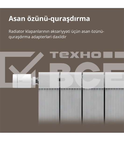 Термоголовка Aqara Smart Radiator Thermostat E1 (SRTS-A01) для радиат. резьбовой