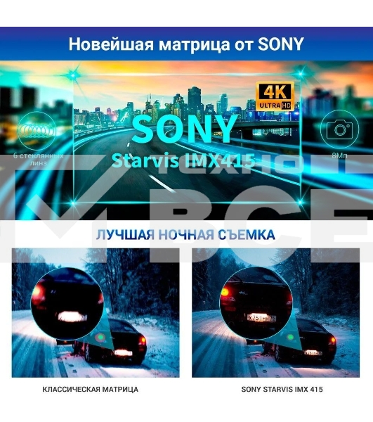 Видеорегистратор с радар-детектором TrendVision Hybrid Signature Real 4K 2CH GPS ГЛОНАСС