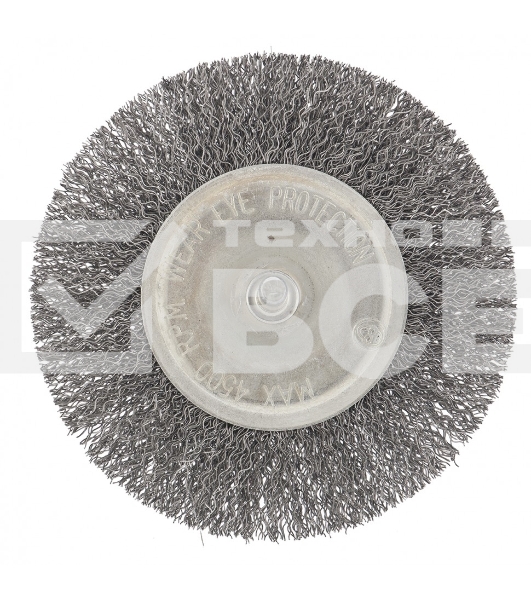 Щетка для дрели Сибртех 100 мм, плоская со шпилькой, витая проволока 0,3 мм