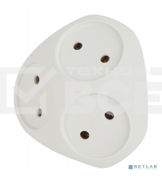 Разветвитель ЭРА 3-м SPx-3-W без заземл. 10А бел.