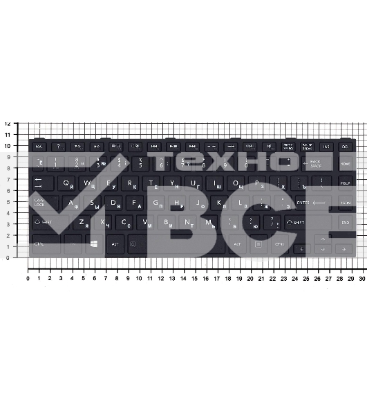 Клавиатура для ноутбука Toshiba Satellite C40-B черная с рамкой