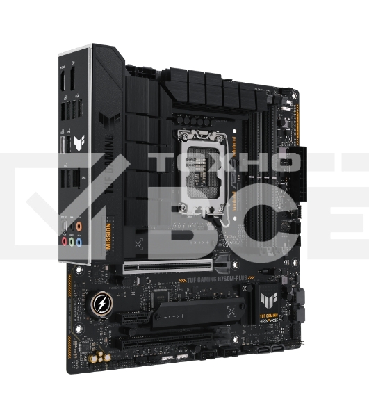 Материнская плата ASUS TUF GAMING B760M-PLUS, LGA 1700, Intel B760, 4xDDR5, 4xSATA, 2xM.2, 1xPCIe 5.0 x16, 1xPCIe 4.0 x4, 1xPCIe x1, 2xUSB-A 3.2 Gen 2, 3xUSB-A 3.2 Gen 1, 2xUSB 2.0, 1xUSB-C 3.2 Gen 2x2, 1x2.5Gb LAN, 5x3.5 мм, 7.1, mATX