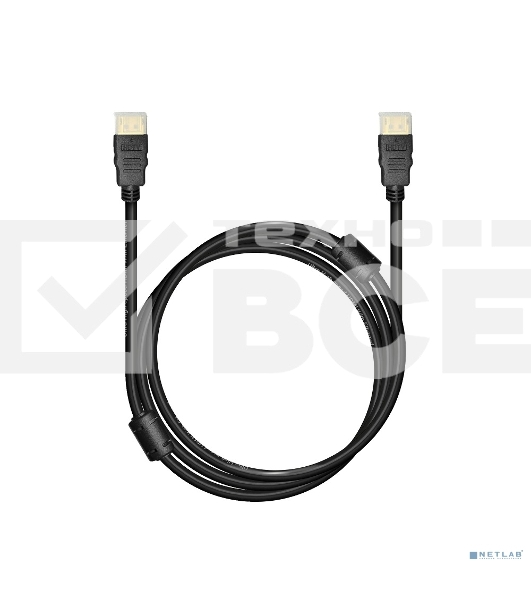 Кабель Bion HDMI v2.1, 19M/19M, 3D, 8K UHD, экран, ферритовые кольца, 1м, черный BXP-HDMI21-010