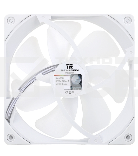 Кулер для корпуса Thermalright TL-C14W-Sx3 белый (140x140x26mm, 4-pin PWM, ARGB, 74.3CFM, 26.6dBA, 1500RPM)