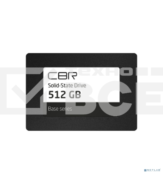 Накопитель SSD CBR Base, 512Gb, SATA III, 2.5