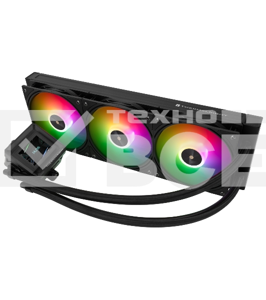 Водяное охлаждение для процессора Thermalright Frozen Warframe SE 360 ARGB Black (360mm, LED temp., Black, ARGB/ Fans: 3x120mm, 70.84CFM, 29.8dBA, 2000RPM/ Pump height 59mm, Rad thickness 27mm/ S: 1851, 1700, 1200, 115X, AM5, AM4)