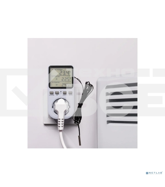 Терморегулятор цифровой 16А-01 в розетку, белый Rexant